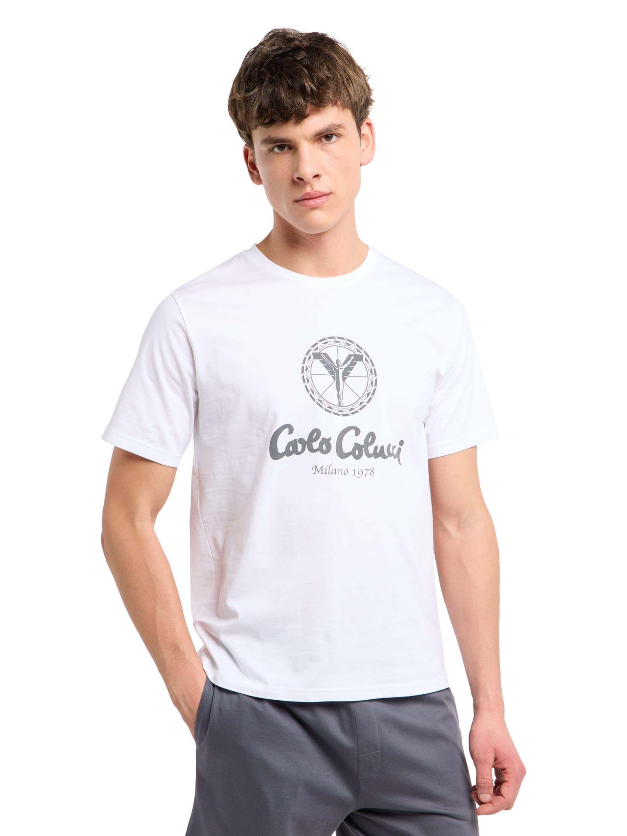 Carlo Colucci Pyjama kort ' Ferreri ' in Grijs: voorkant