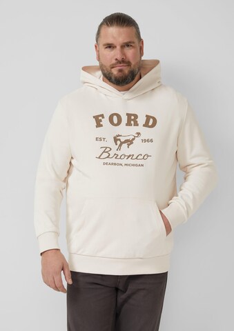 s.Oliver Men Big Sizes Sweatshirt in Beige: front