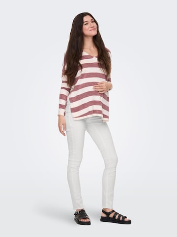 Skinny Jeans de la Only Maternity pe alb