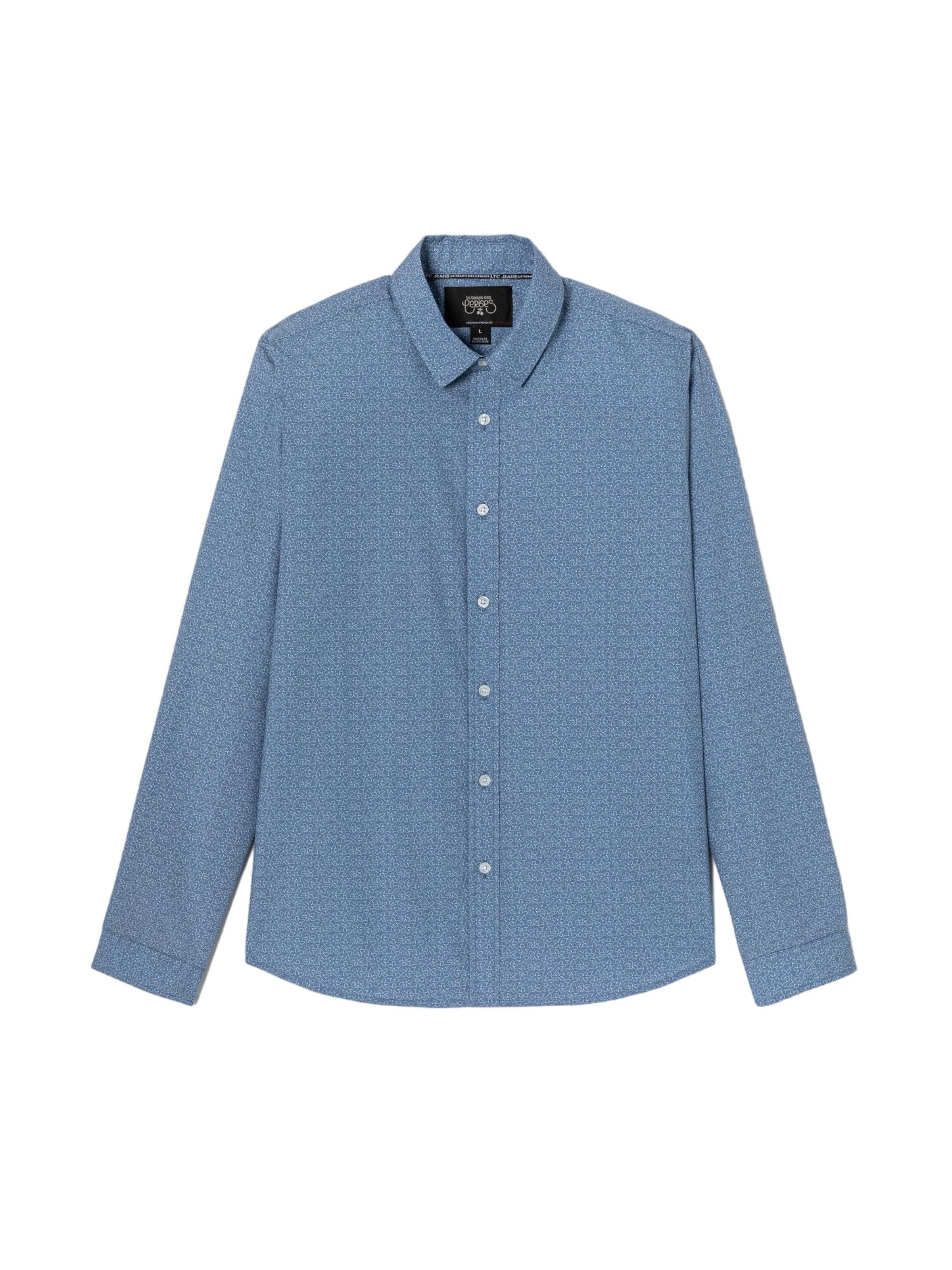 Coupe regular Chemise Le Temps Des Cerises en bleu : devant