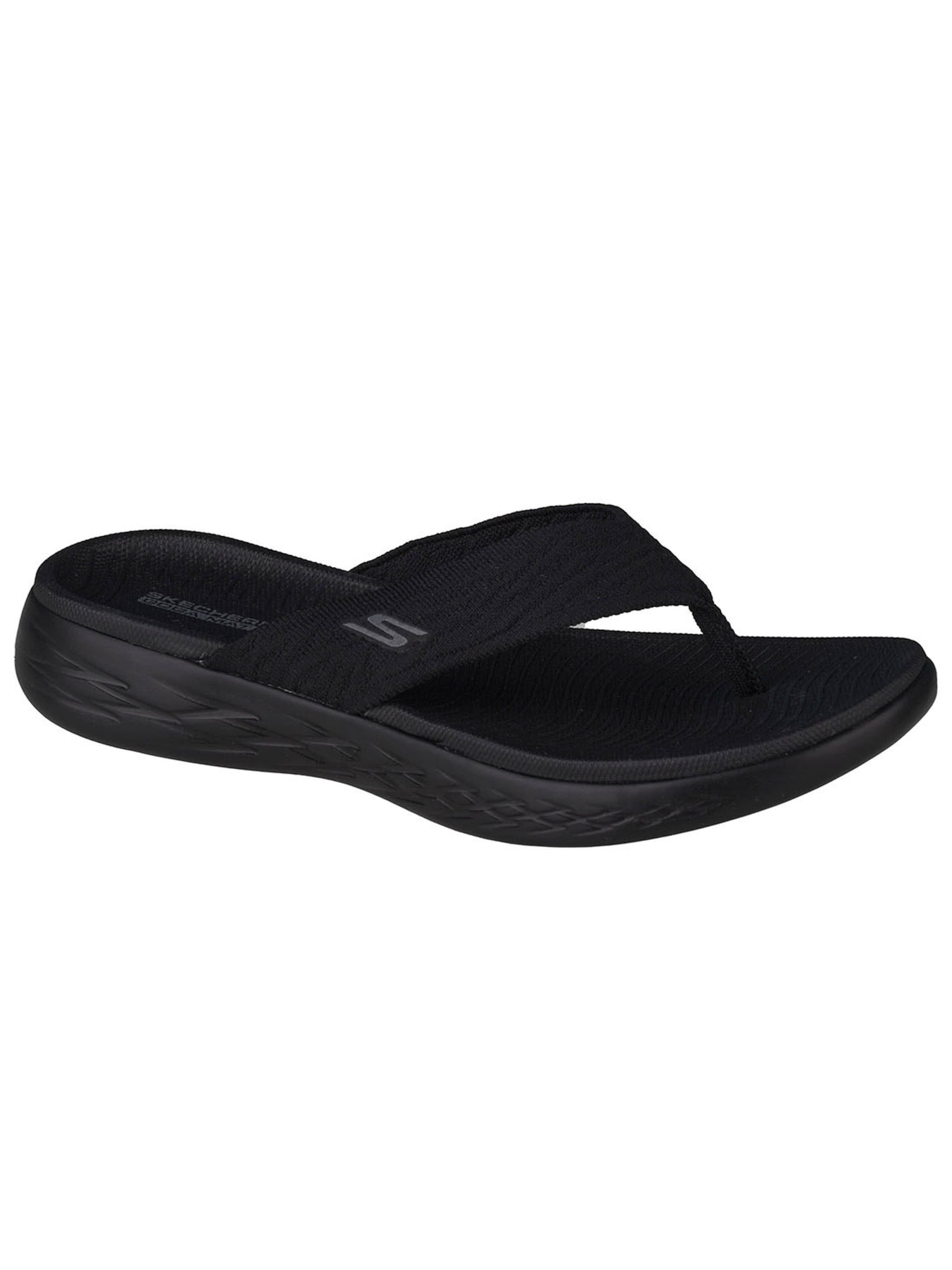 SKECHERS Teenslipper 'Skechers On The Go 600 Sunny' in Zwart: voorkant