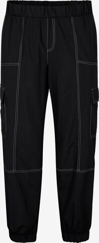 Zizzi Tapered Cargo Pants 'Xkato' in Black: front