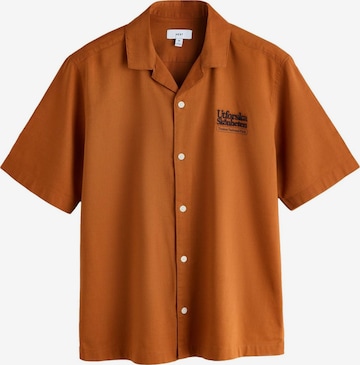 Next Button Up Shirt in Brown: front