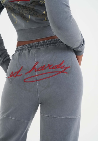 Wide Leg Pantalon Ed Hardy en gris