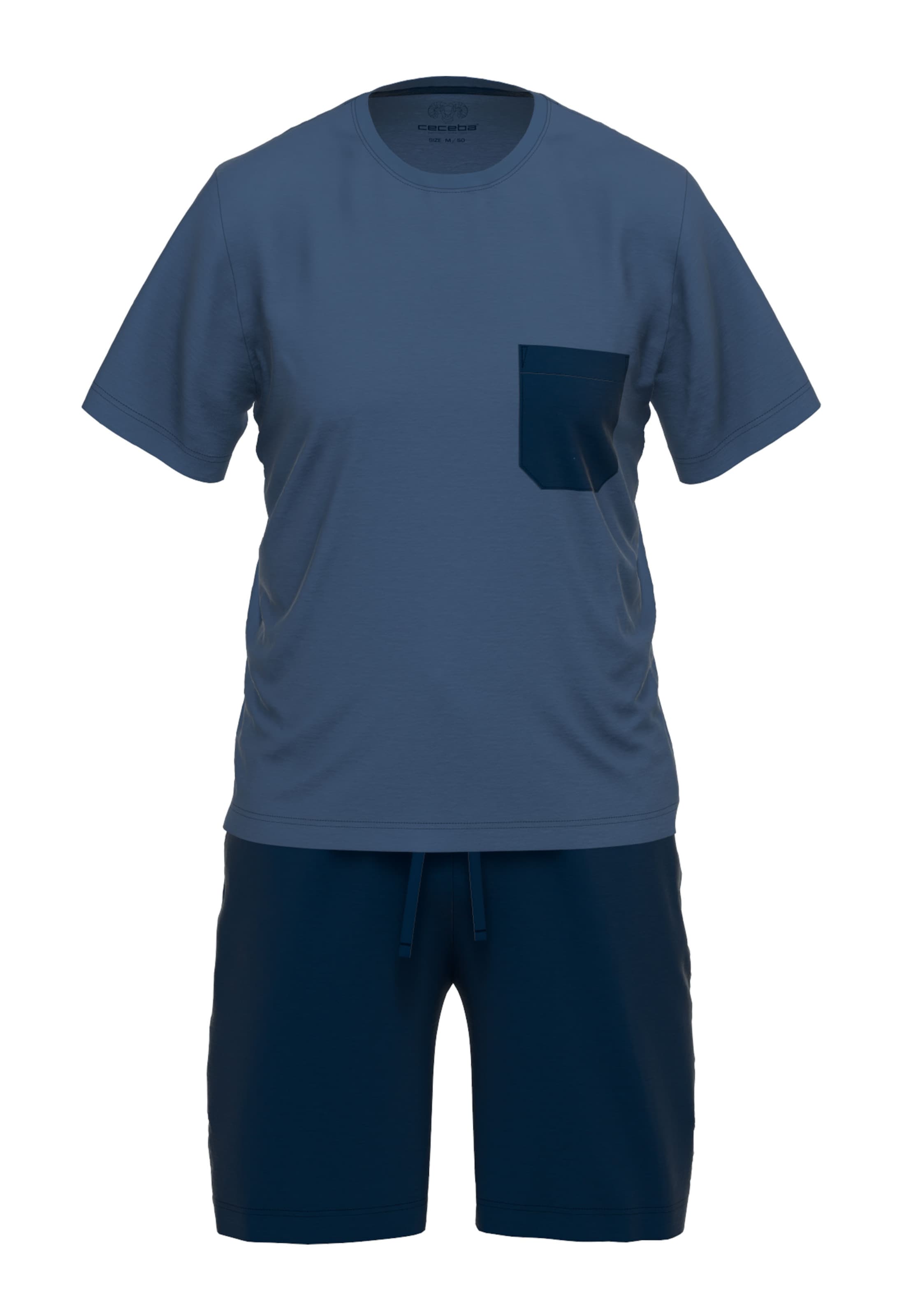 CECEBA Pajama short in Blue: front