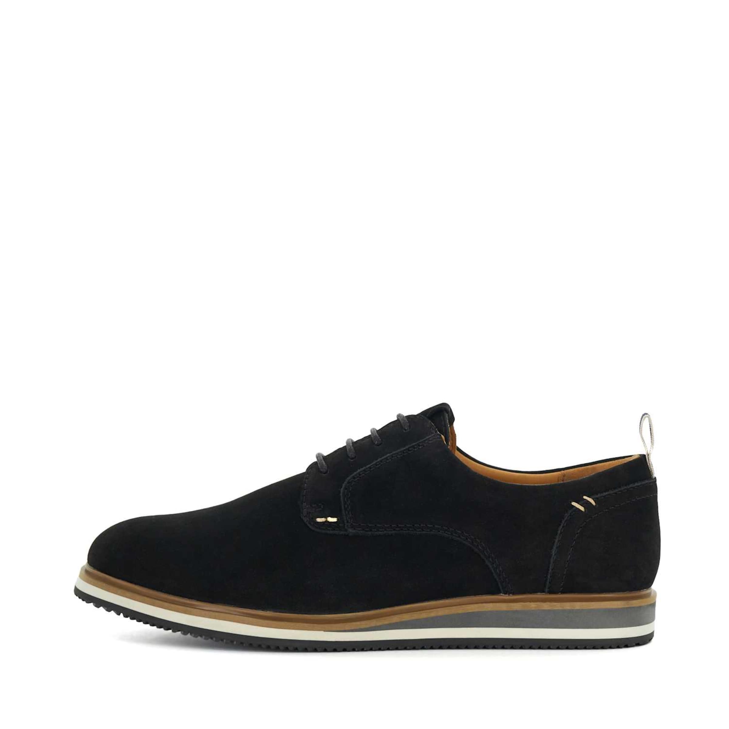 Dune LONDON Veterschoen 'Blaksley' in Zwart
