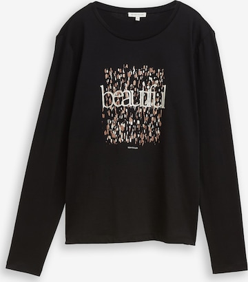 T-shirt TOM TAILOR en noir : devant