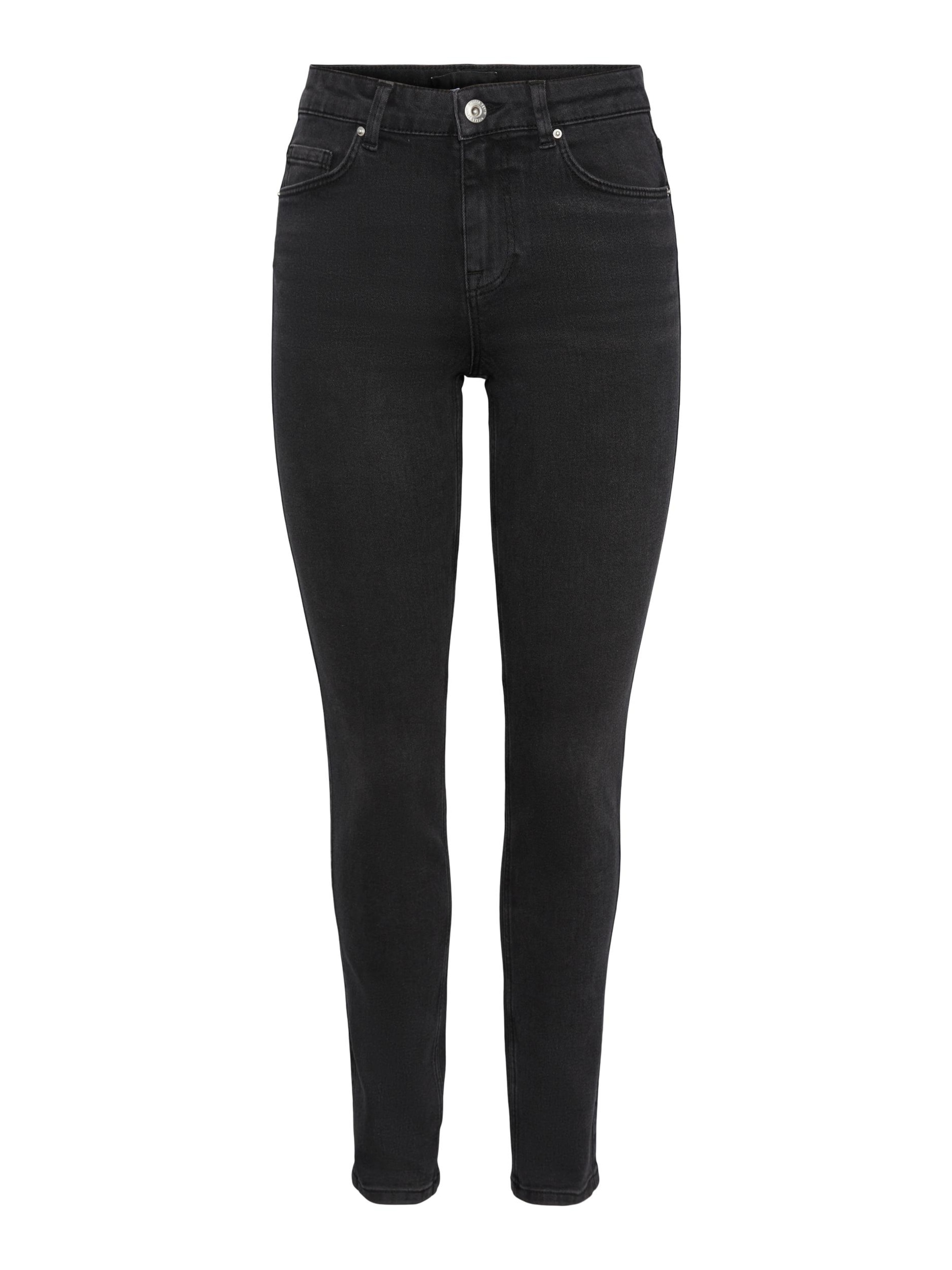 PIECES Slimfit Jeansy 'NUNNA' w kolorze szary: przód