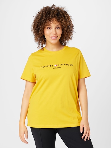 T-shirt Tommy Hilfiger Curve en jaune : devant