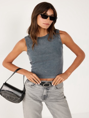No Matter What Top in Grey: front