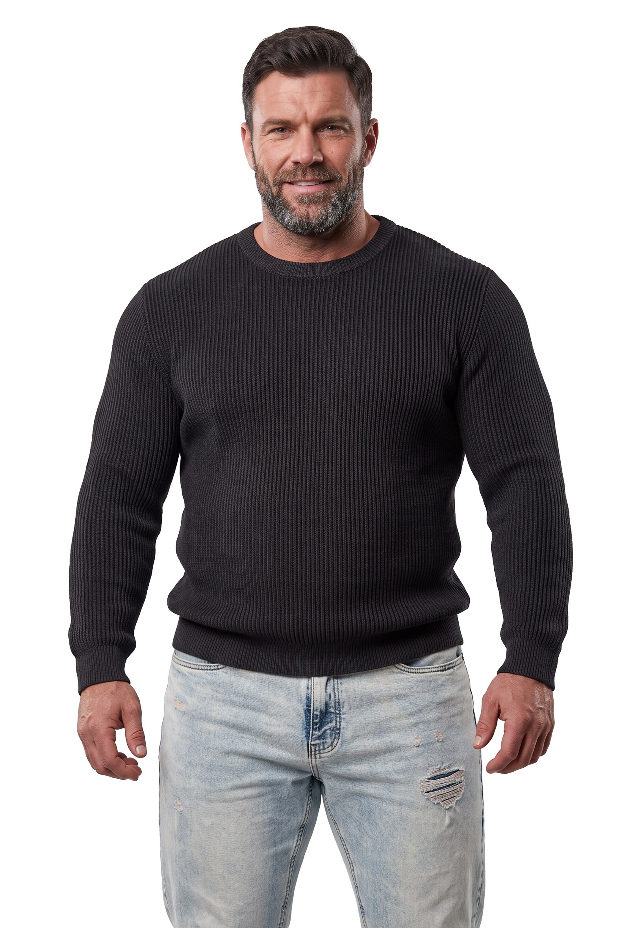 Men Plus Sweater in Black