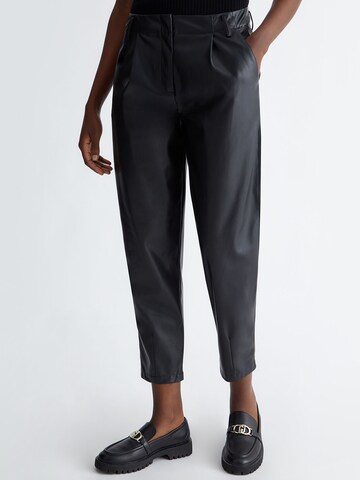 Liu Jo Tapered Pleat-Front Pants in Black: front