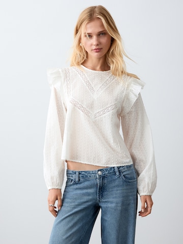 MANGO TEEN Blouse 'Luz' in Wit: voorkant