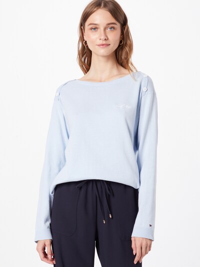 Pulover TOMMY HILFIGER pe azur / alb, Vizualizare model