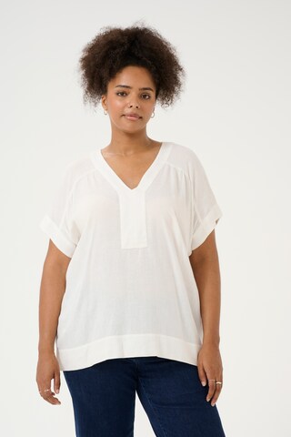 Camicia da donna 'Mille' di KAFFE CURVE in bianco: frontale
