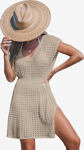 Cupshe Beach Dress in Beige: front
