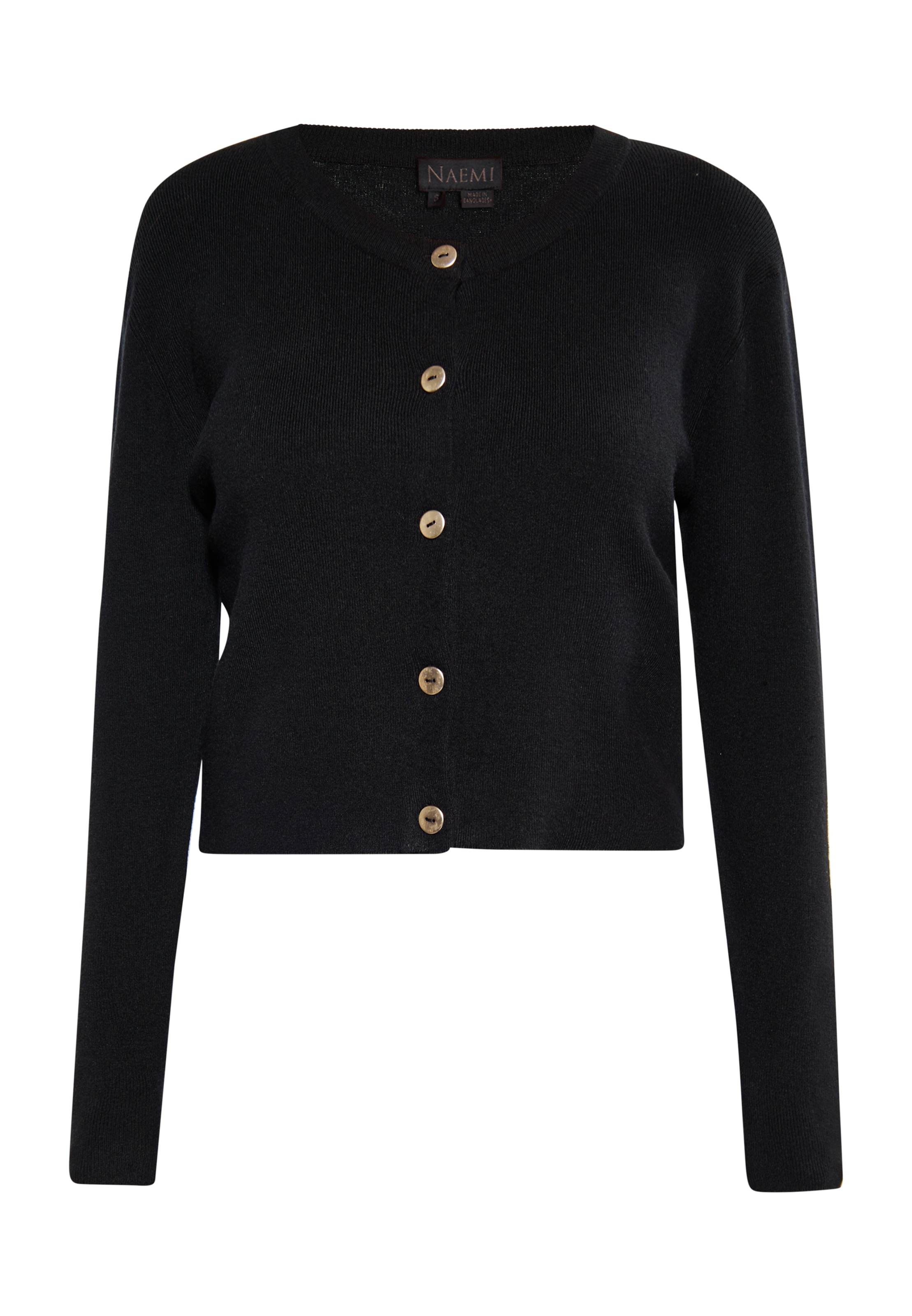 NAEMI Strickjacke in Schwarz: Vorderseite