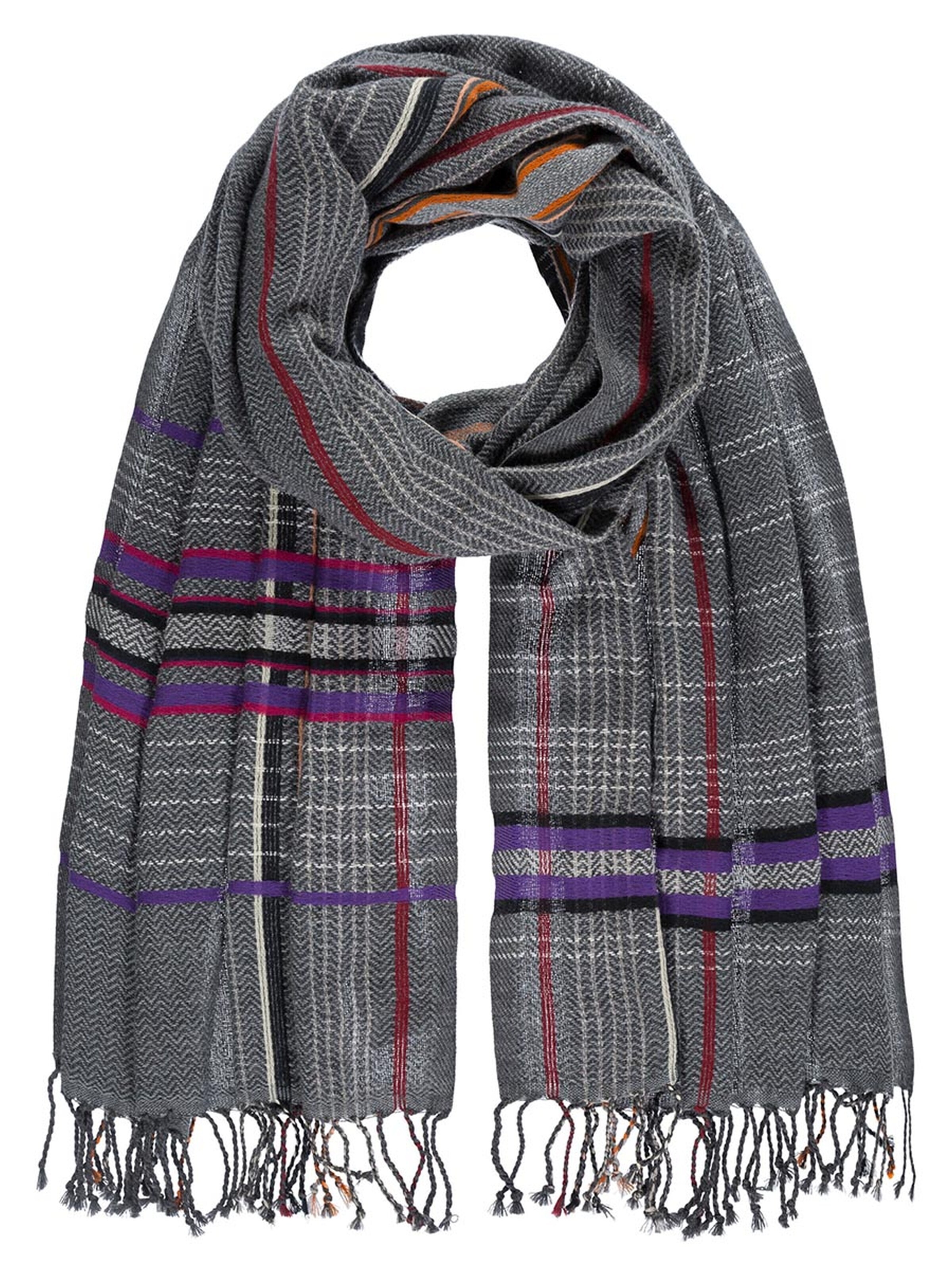 Passigatti Wrap 'Karoschal' in Grey: front