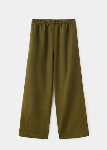 MANGO Regular Pants 'Lino' in Green