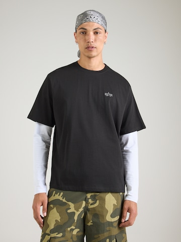 ALPHA INDUSTRIES Футболка в Черный: спереди