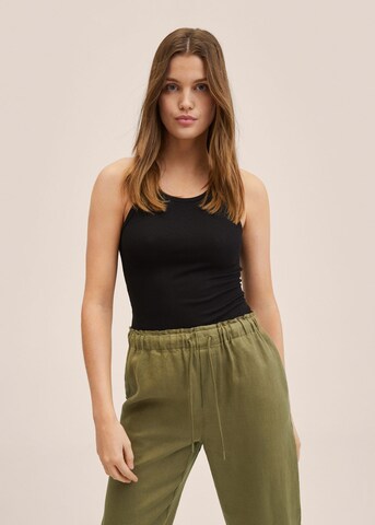 MANGO Loose fit Pants 'Linen' in Green