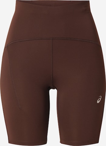 ASICS - Skinny Pantalón deportivo 'ROAD' en marrón: frente