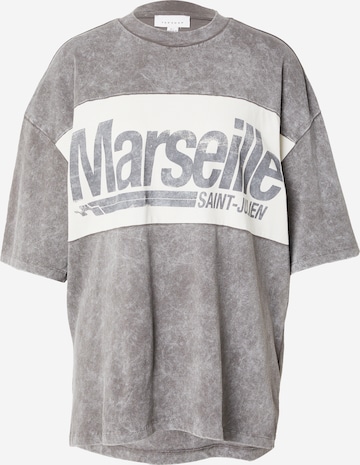 TOPSHOP Oversized Shirt 'Marseille' in Grey: front