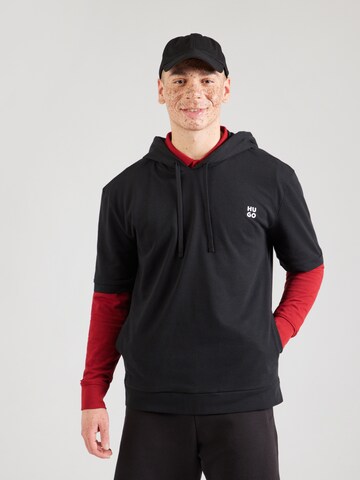 melns HUGO Sportisks džemperis 'DEVON': no priekšpuses