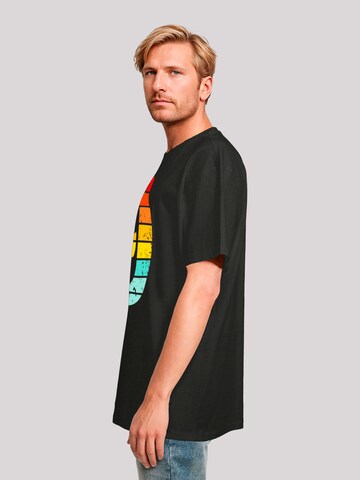 F4NT4STIC Shirt 'Alien Retro Sonnenuntergang' in Zwart