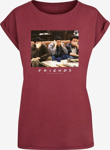 ABSOLUTE CULT T-Shirt 'Friends - Three Wise Guys' in Rot: predná strana