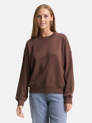 Sweat-shirt TOM TAILOR DENIM en marron : devant