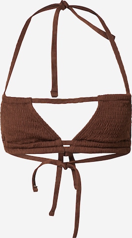 Bandeau Hauts de bikini Nasty Gal en marron : devant