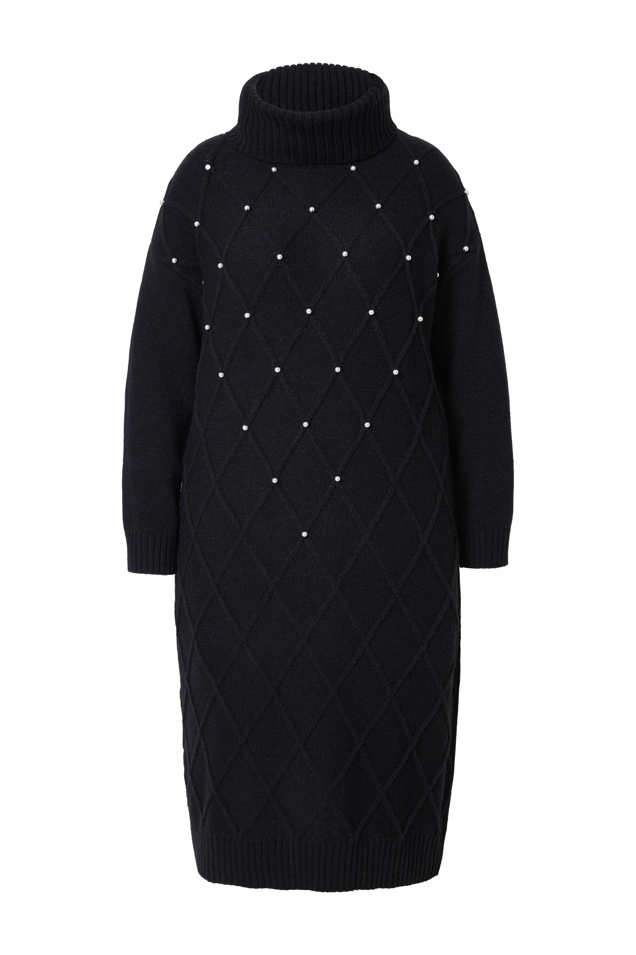 MIAMODA Gebreide jurk in Zwart: voorkant