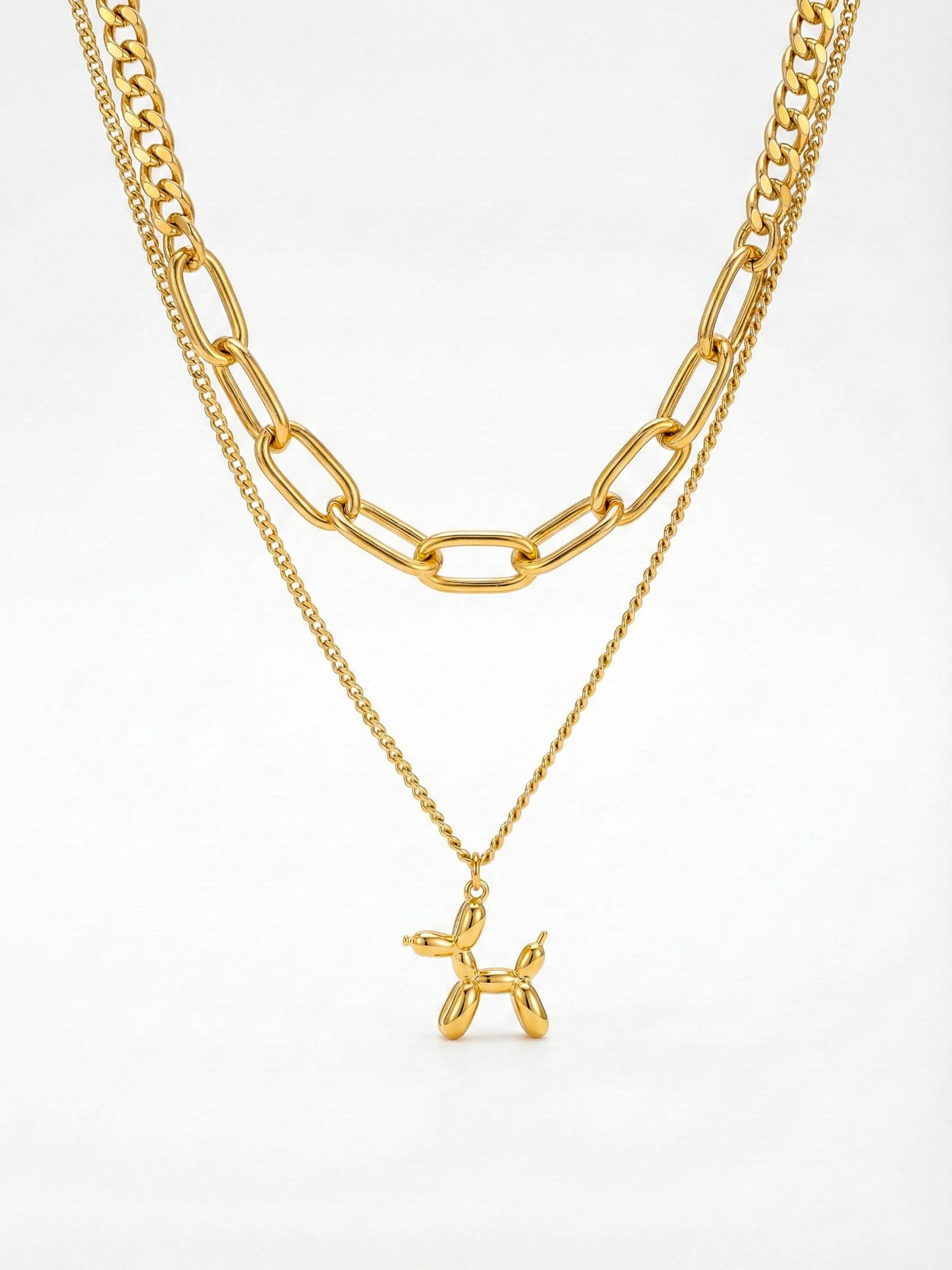 Nemomatheo Kette 'Ballonhund'‌‌‌‌‌‌‌‌‌‌ in Gold: Vorderseite