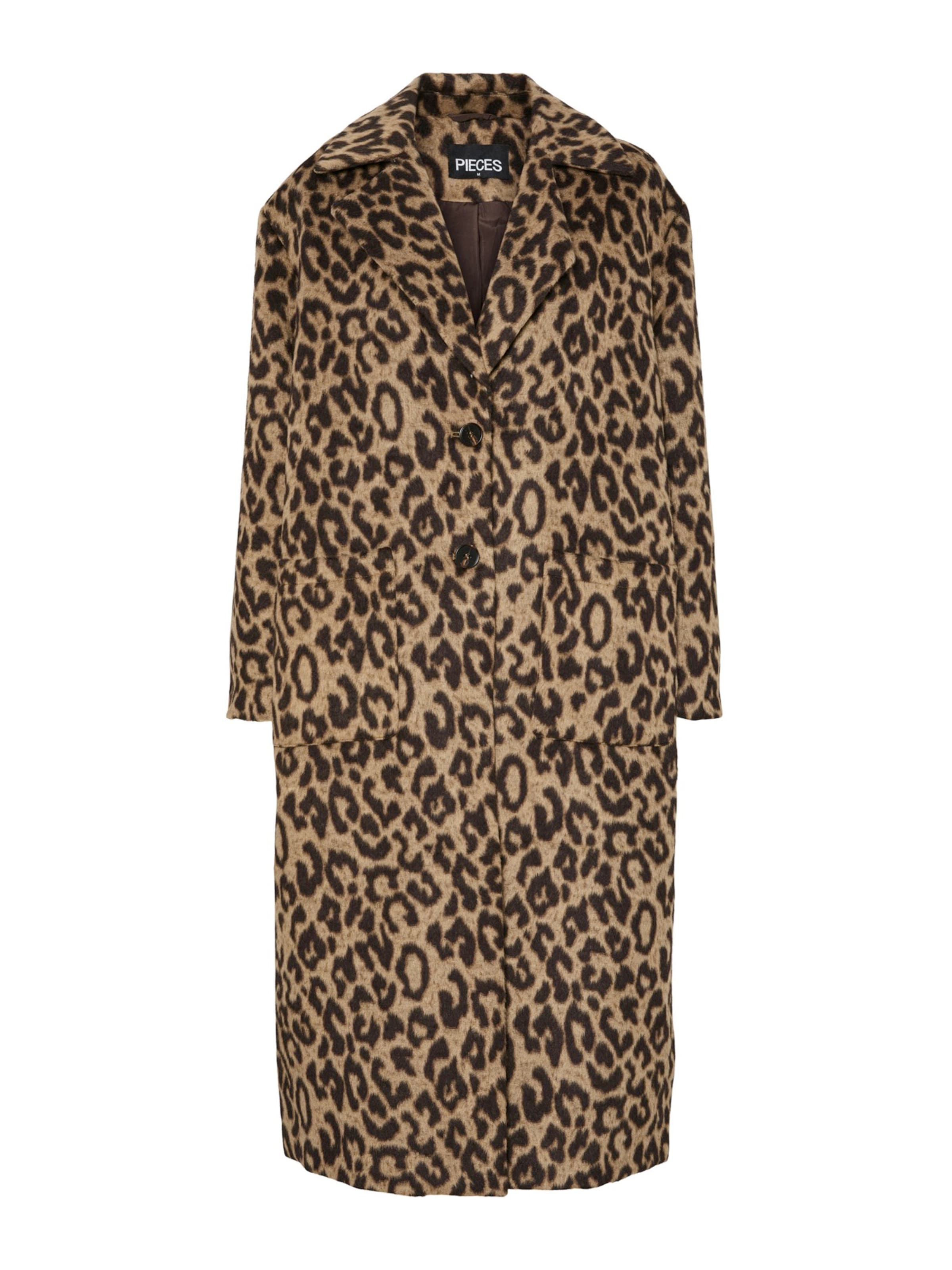 brūns PIECES Starpsezonu mētelis: no priekšpuses