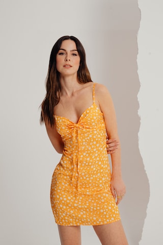 A LOT LESS - Vestido de verano 'Alena' en naranja: frente