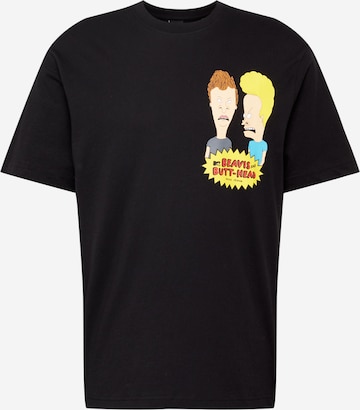 Only & Sons Shirt 'BEAVIS AND BUTTHEAD' in Black: front