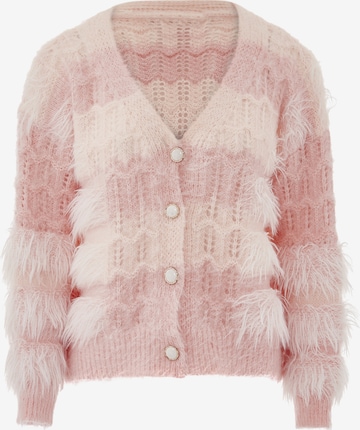 Cardigan swirly en rose : devant