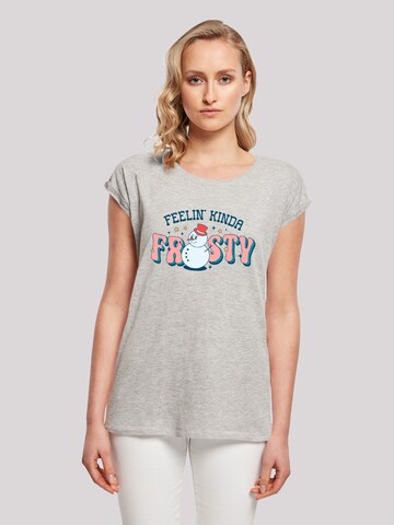 T-shirt 'Feelin Kinda Frosty Snowman' F4NT4STIC en gris : devant