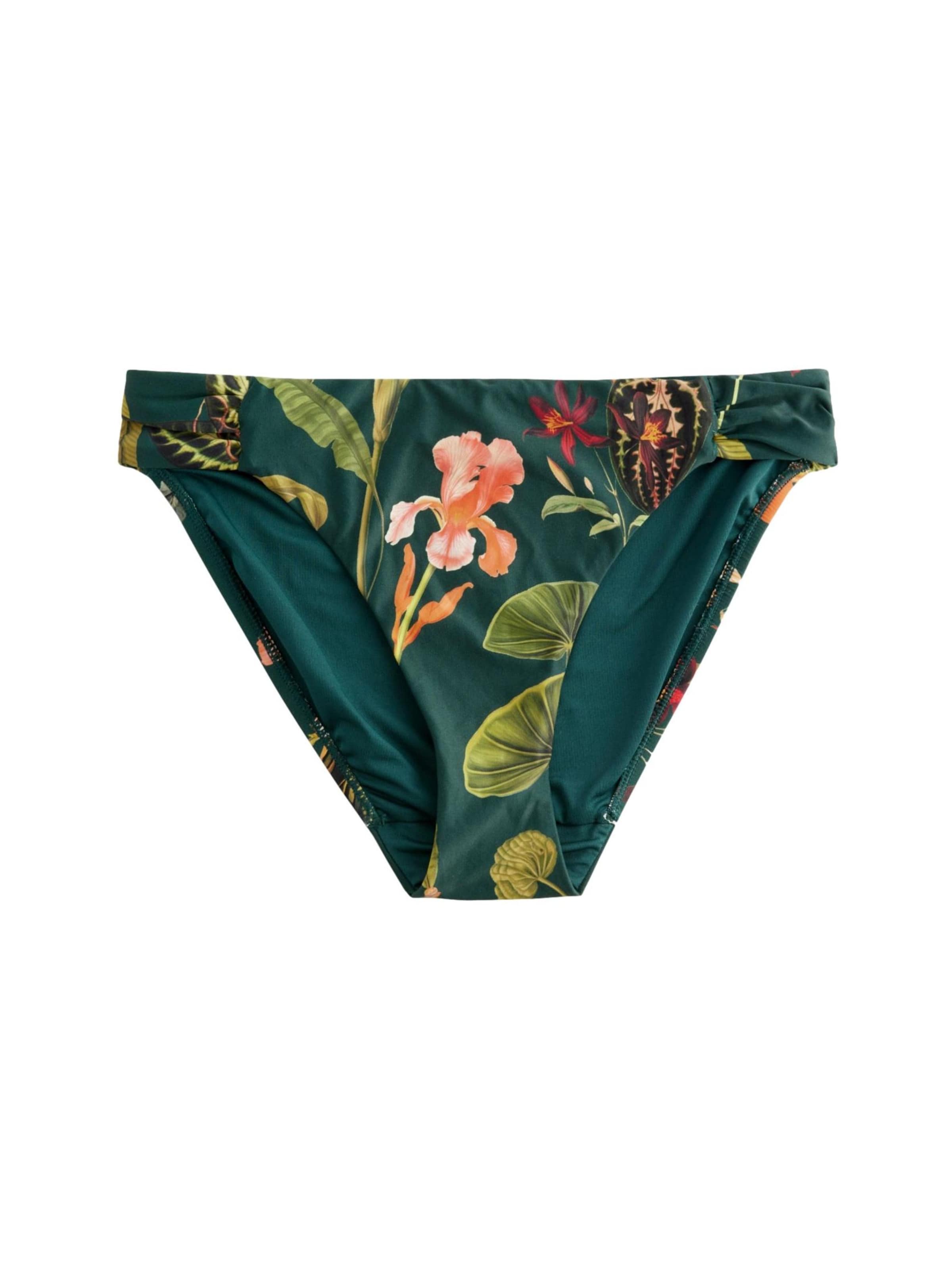 Next Bikinihose in khaki / dunkelgrün / hellorange / dunkelrot, Produktansicht