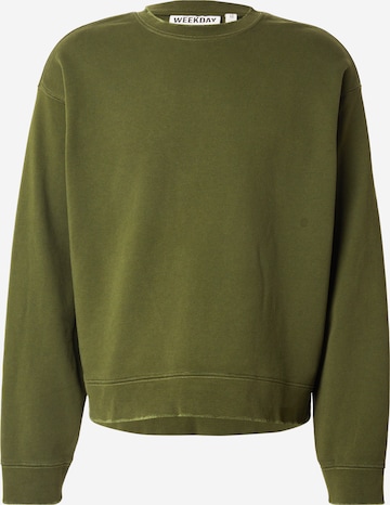 Felpa 'Vic' di WEEKDAY in verde: frontale