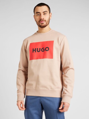 HUGO Sweatshirt 'Duragol' in Beige: voorkant