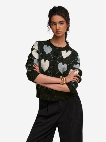 ONLY Gebreid vest 'Onlritu Ls O-Neck Jaq Cardigan Knt 15384843' in Zwart