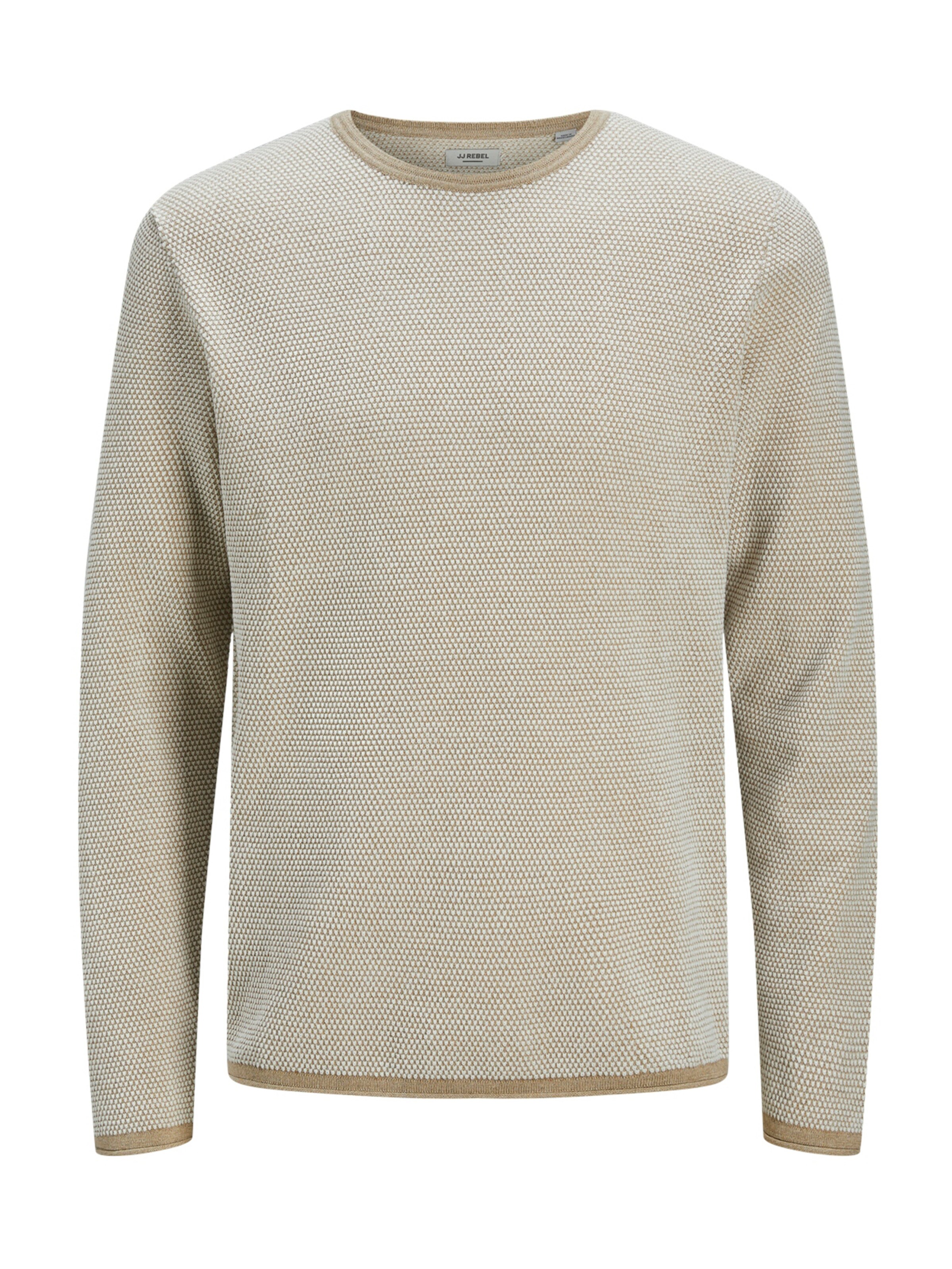 JJ REBEL Herren Strickpullover - Crew Neck Langarm Pulli