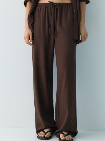 Pull&Bear Wide Leg Bukser i brun: forside