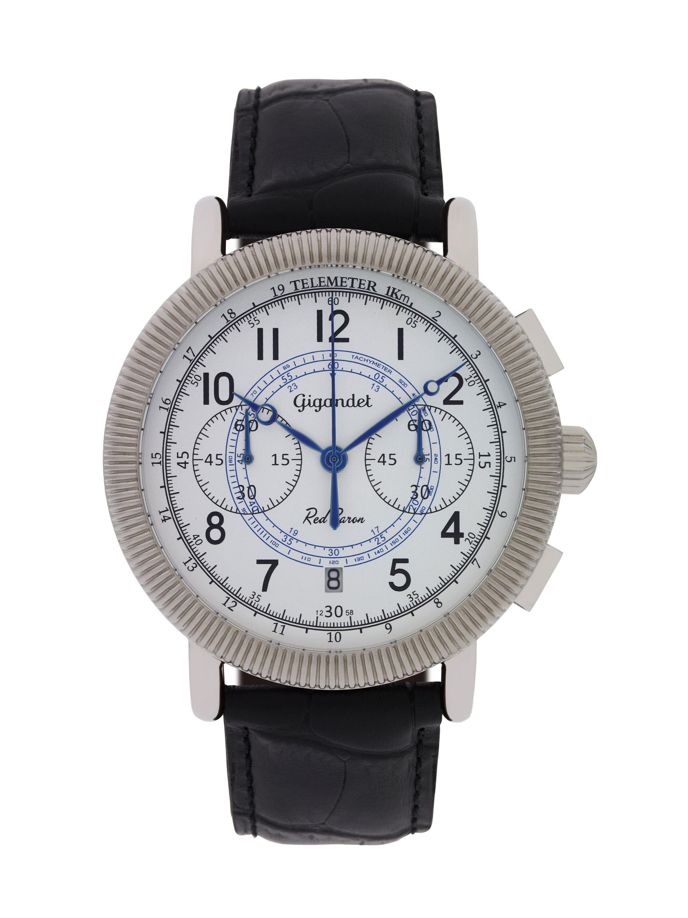 Montre à affichage analogique 'RED BARON IV' Gigandet en argent : devant