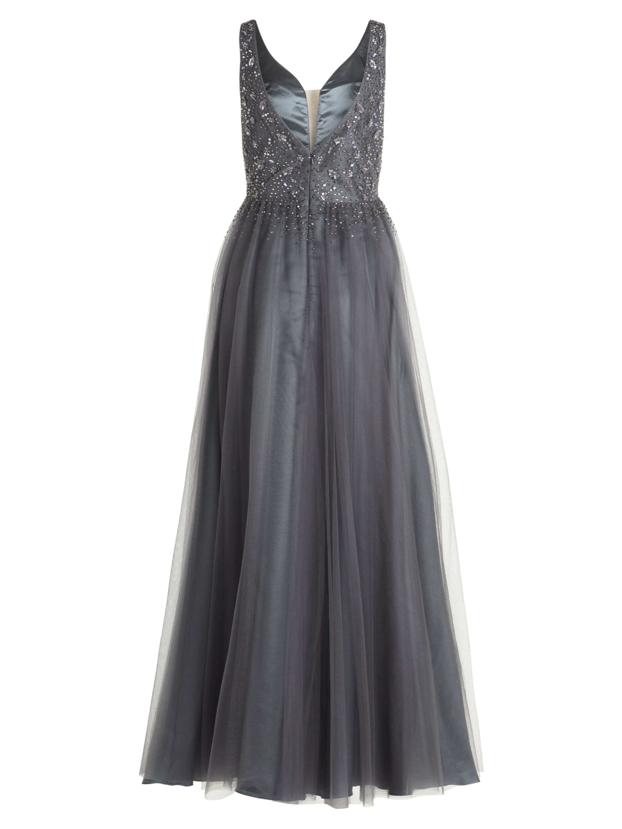 Robe de soirée Vera Mont en gris : devant