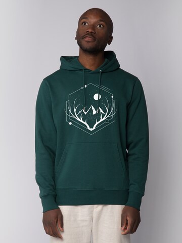 Watapparel Sweatshirt 'Wanderlust at night' in Green: front