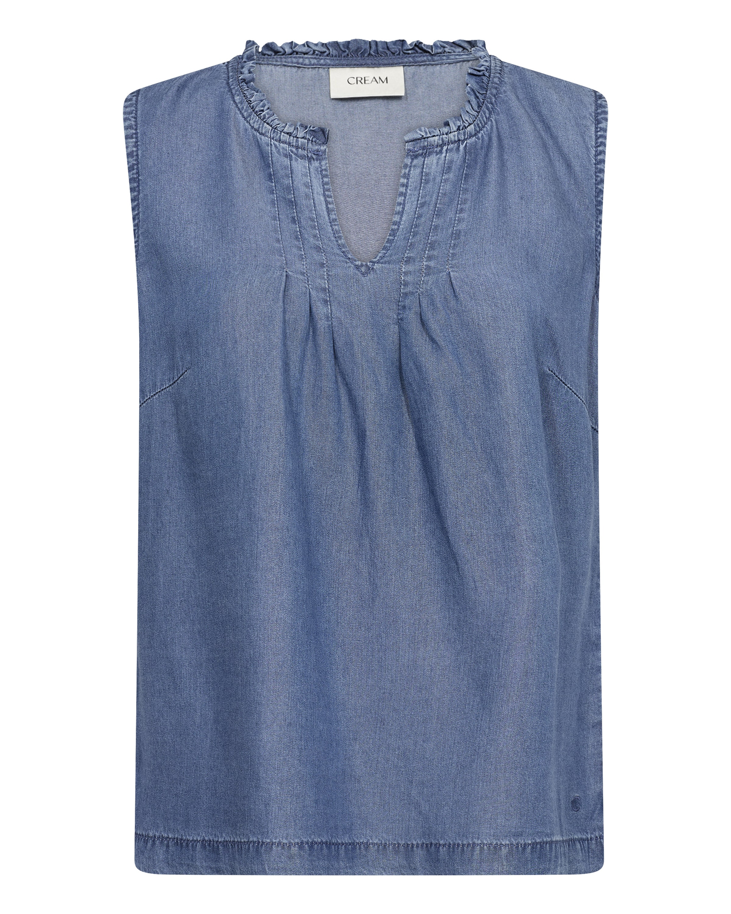 Cream Blouse in Blauw: voorkant