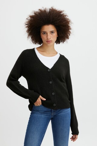 ICHI Knit Cardigan 'KAMARA' in Black: front